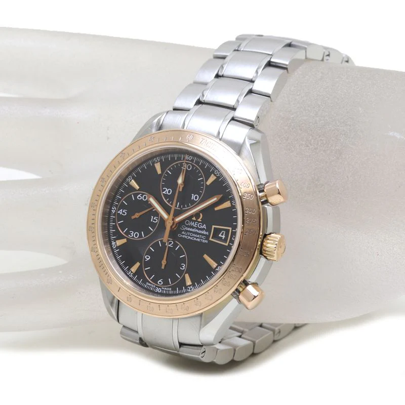 Omega Speedmaster Date Rose Gold Stainless Steel Watch
