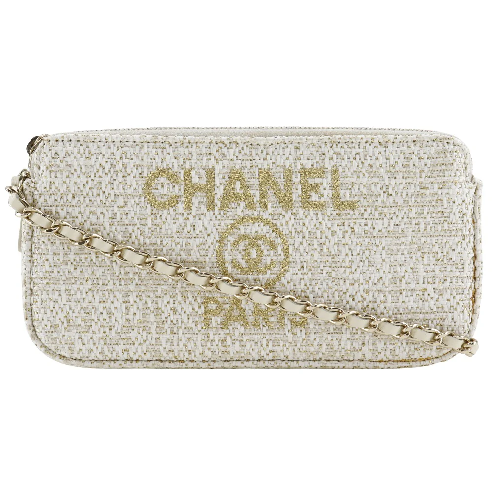 Chanel Tweed Deauville Chain Shoulder Bag A84415