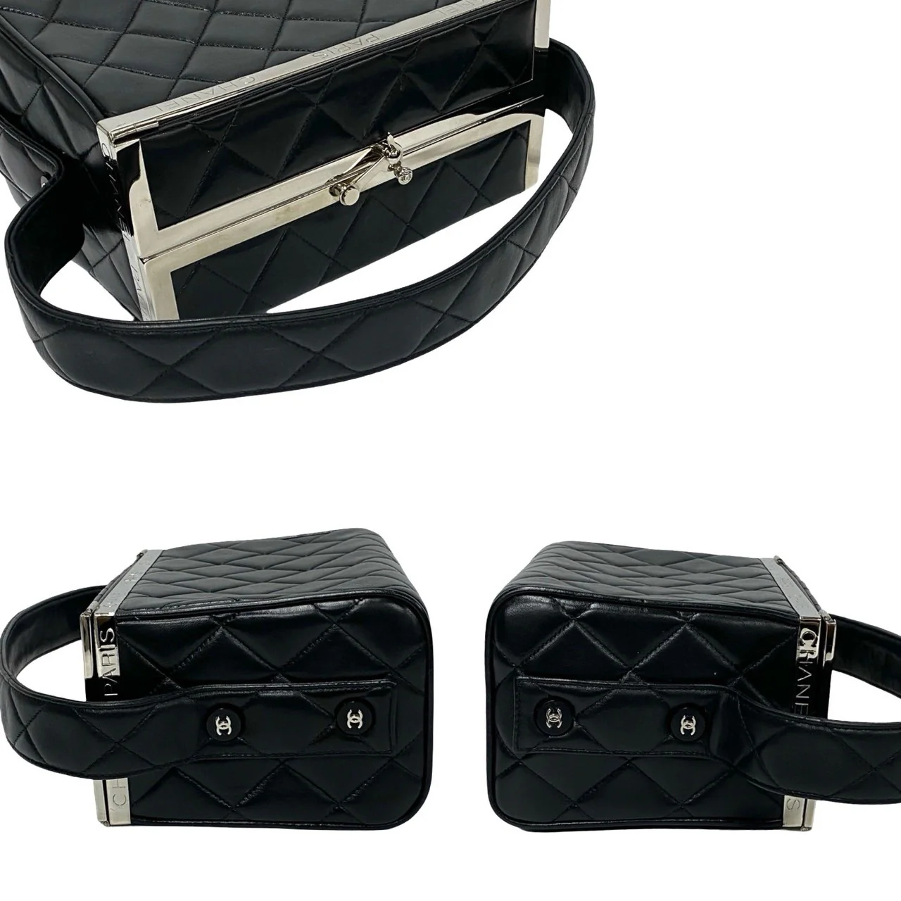Chanel Leather Vanity Handbag Black