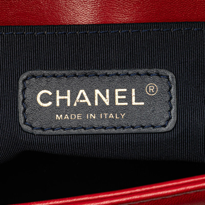 Chanel Boy Velour Leather Chain Shoulder Bag