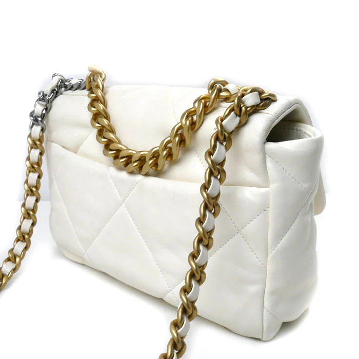 Chanel 19 Chain Shoulder Bag White