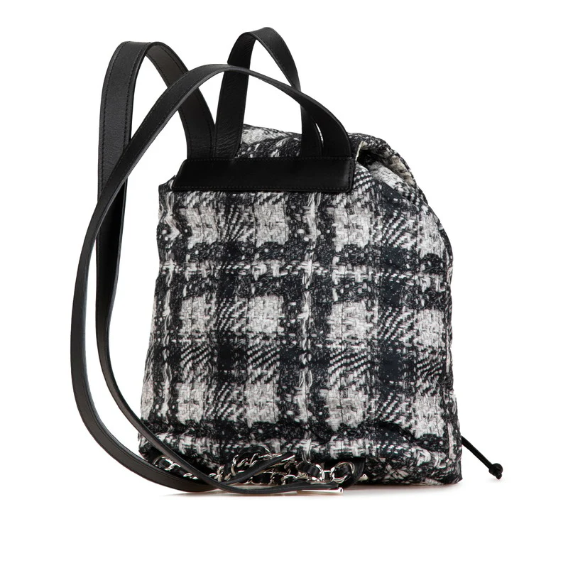 Chanel Nylon Leather Tweed Print Backpack