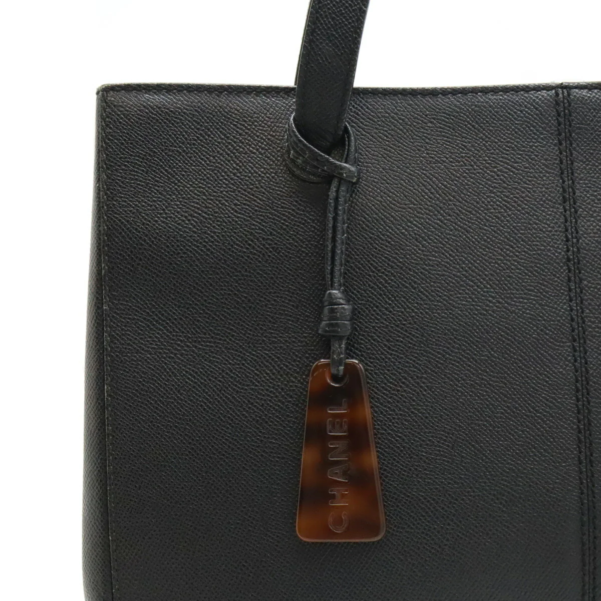 Chanel Coco Mark Leather Tote Bag Black