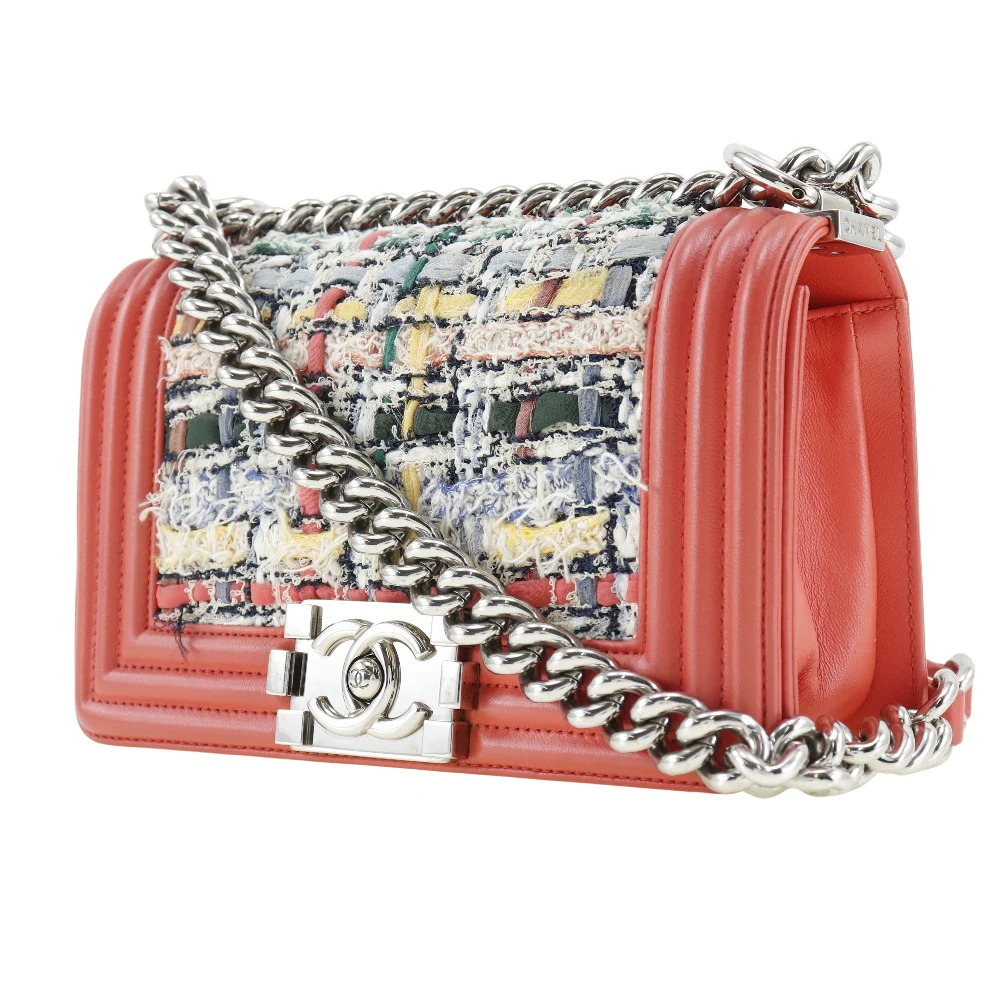 Chanel Boy Tweed Calf Chain Shoulder Bag