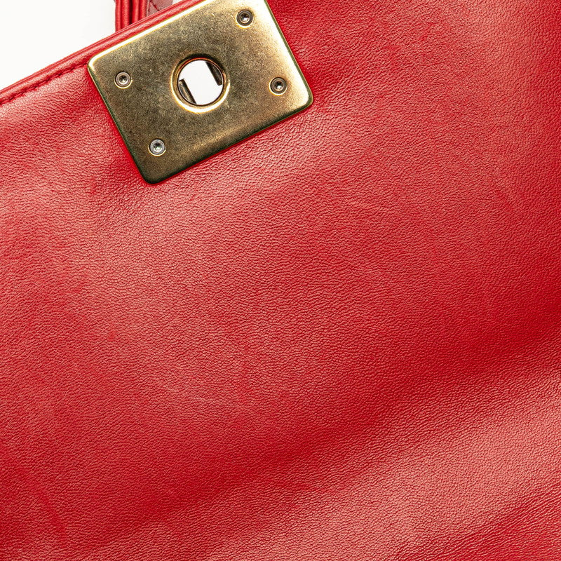 Chanel Boy Velour Leather Chain Shoulder Bag