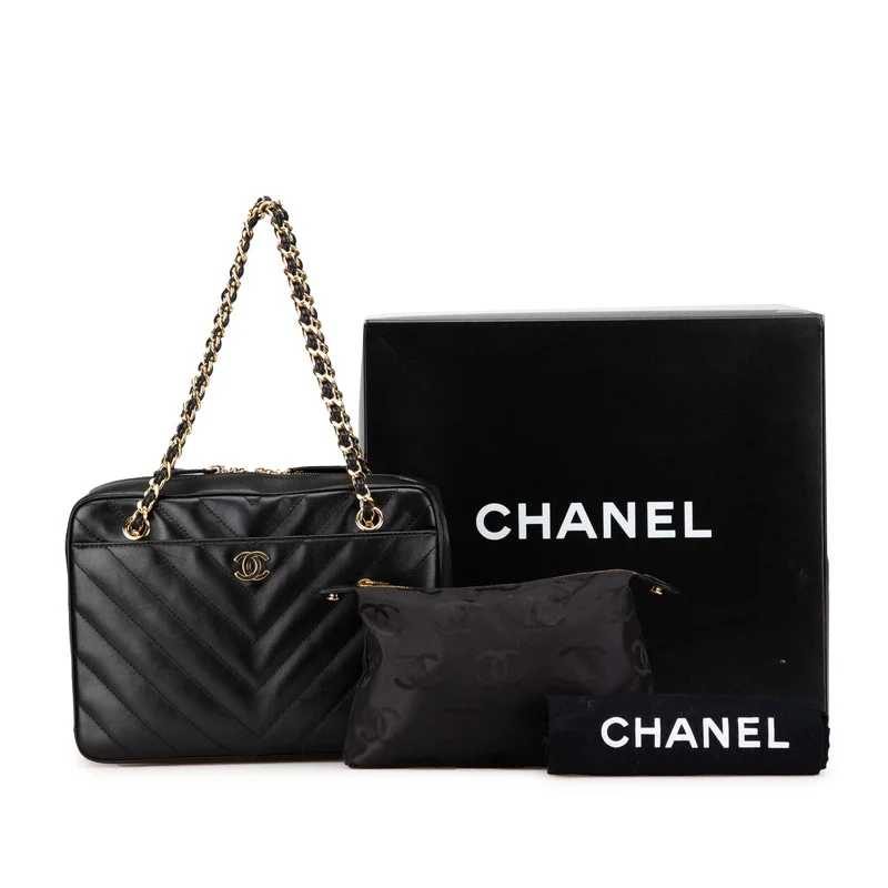 Chanel Chevron V-Stitch Chain Tote Bag