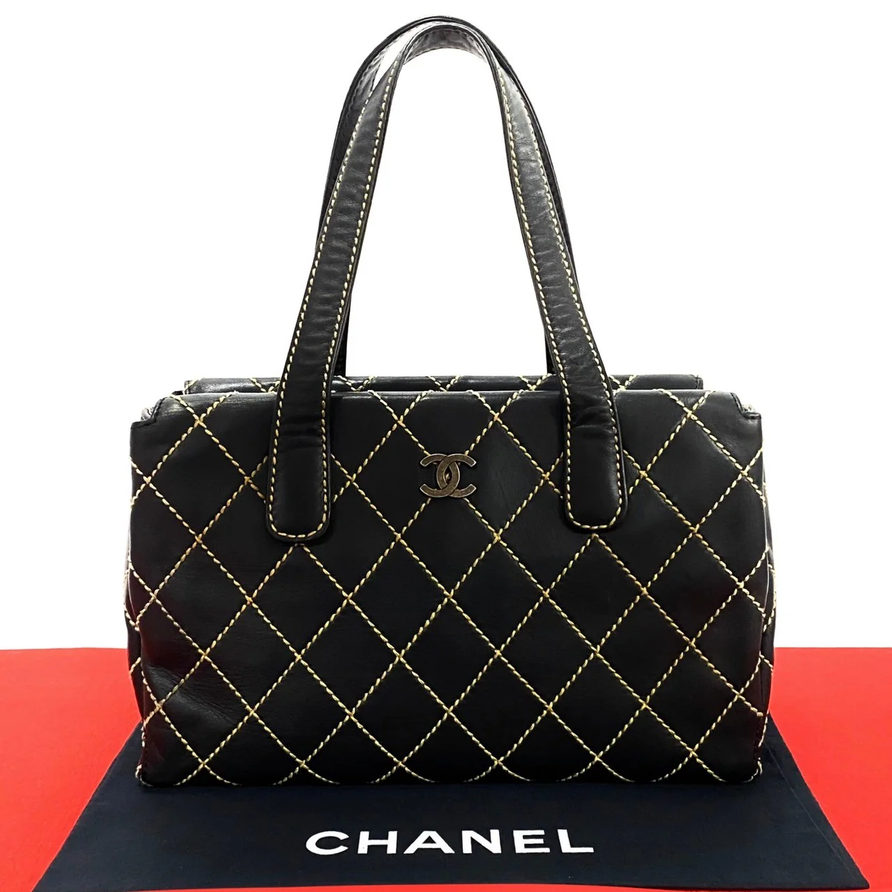 Chanel Lambskin Wild Stitch Coco Mark Handbag