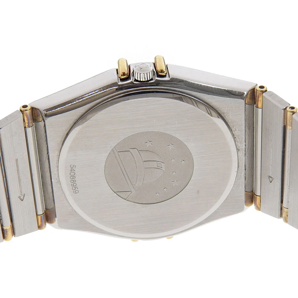 Omega Constellation Quartz Watch Stainless Steel Gold Plated