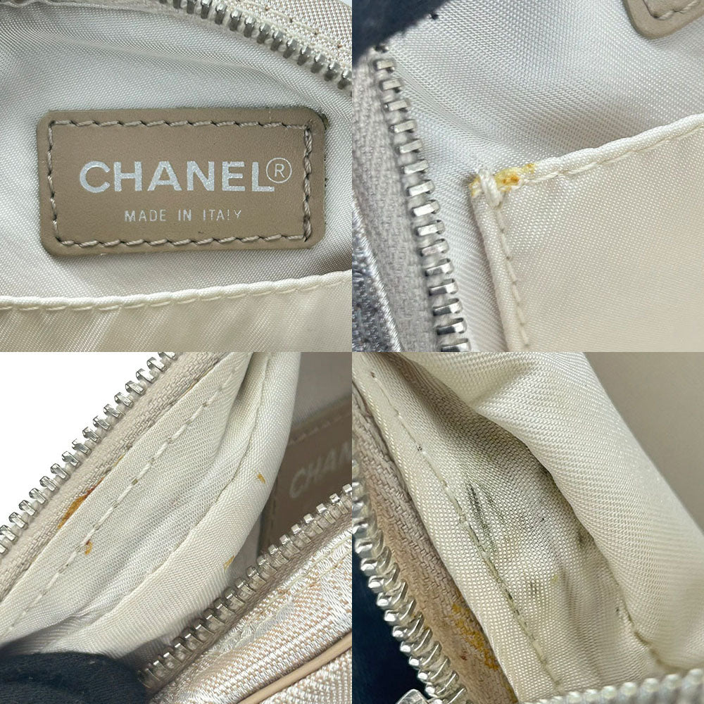 Chanel Jacquard Nylon Pouch Beige
