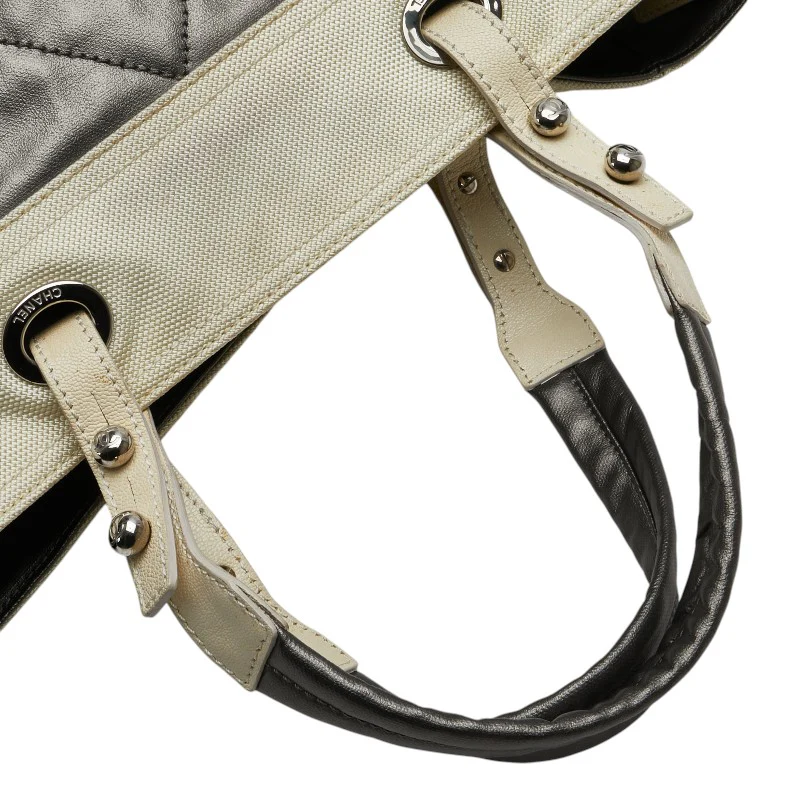 Chanel Paris Biarritz Tote MM Gray White