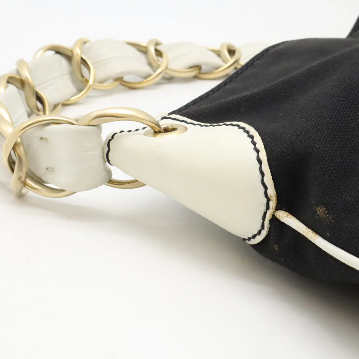 Chanel Canvas Leather Chain Shoulder Bag A20825