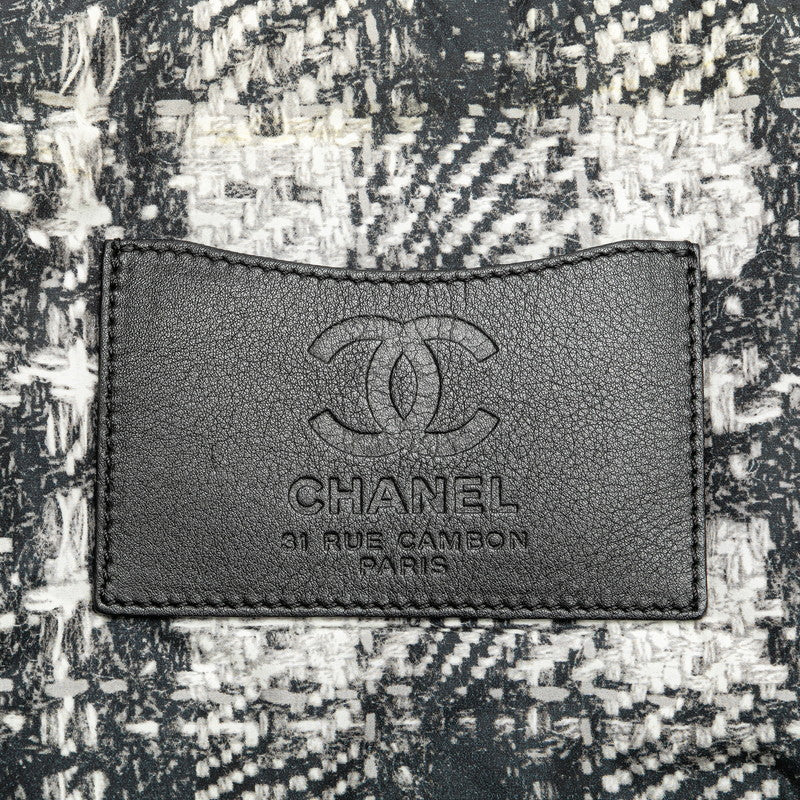 Chanel Nylon Leather Tweed Print Backpack