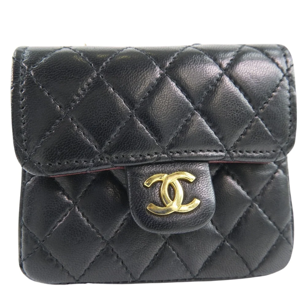Chanel Lambskin Chain Pouch Waist Bag Vintage