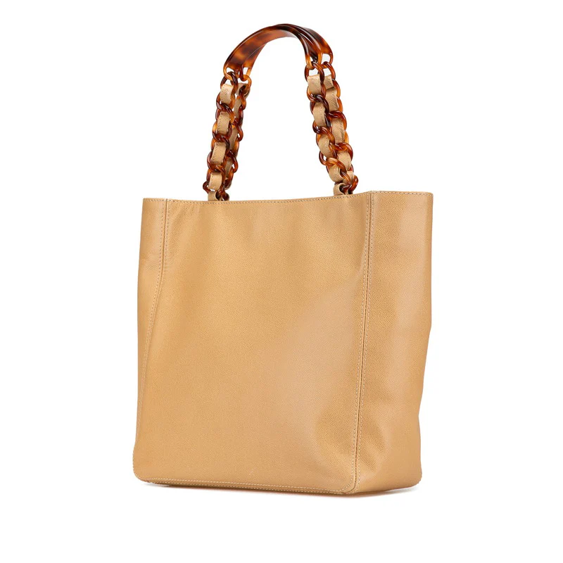 Chanel Caviar Skin Chain Tote Bag