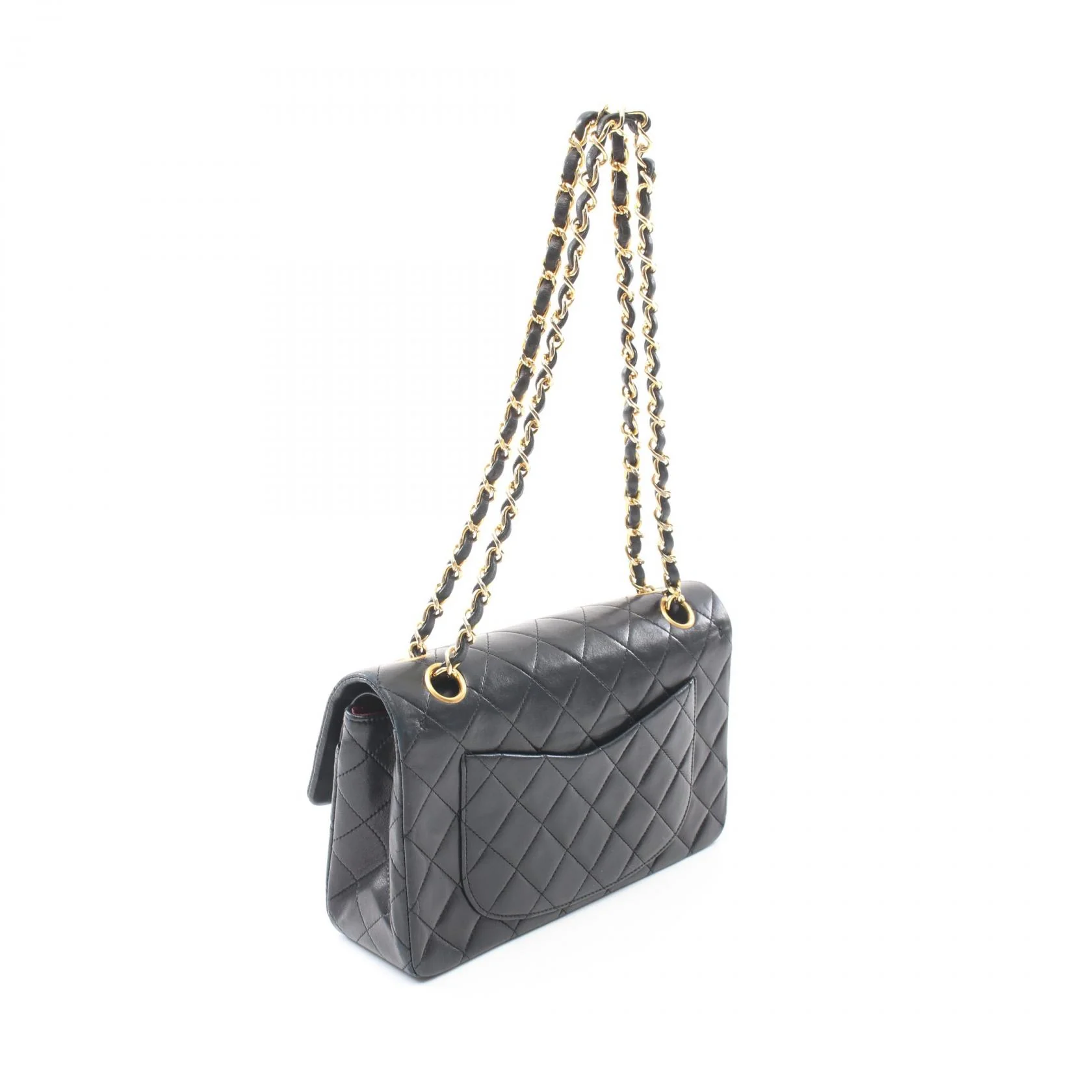 Chanel Lambskin Matelasse W Flap Shoulder Bag