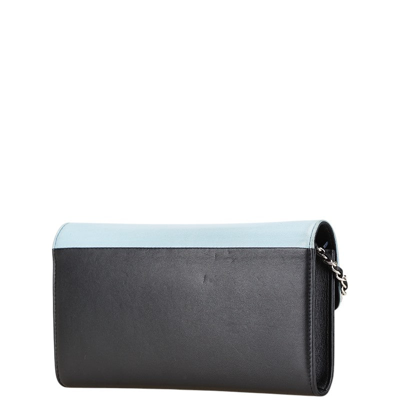 Chanel Leather Triple Coco Mark Chain Shoulder Wallet