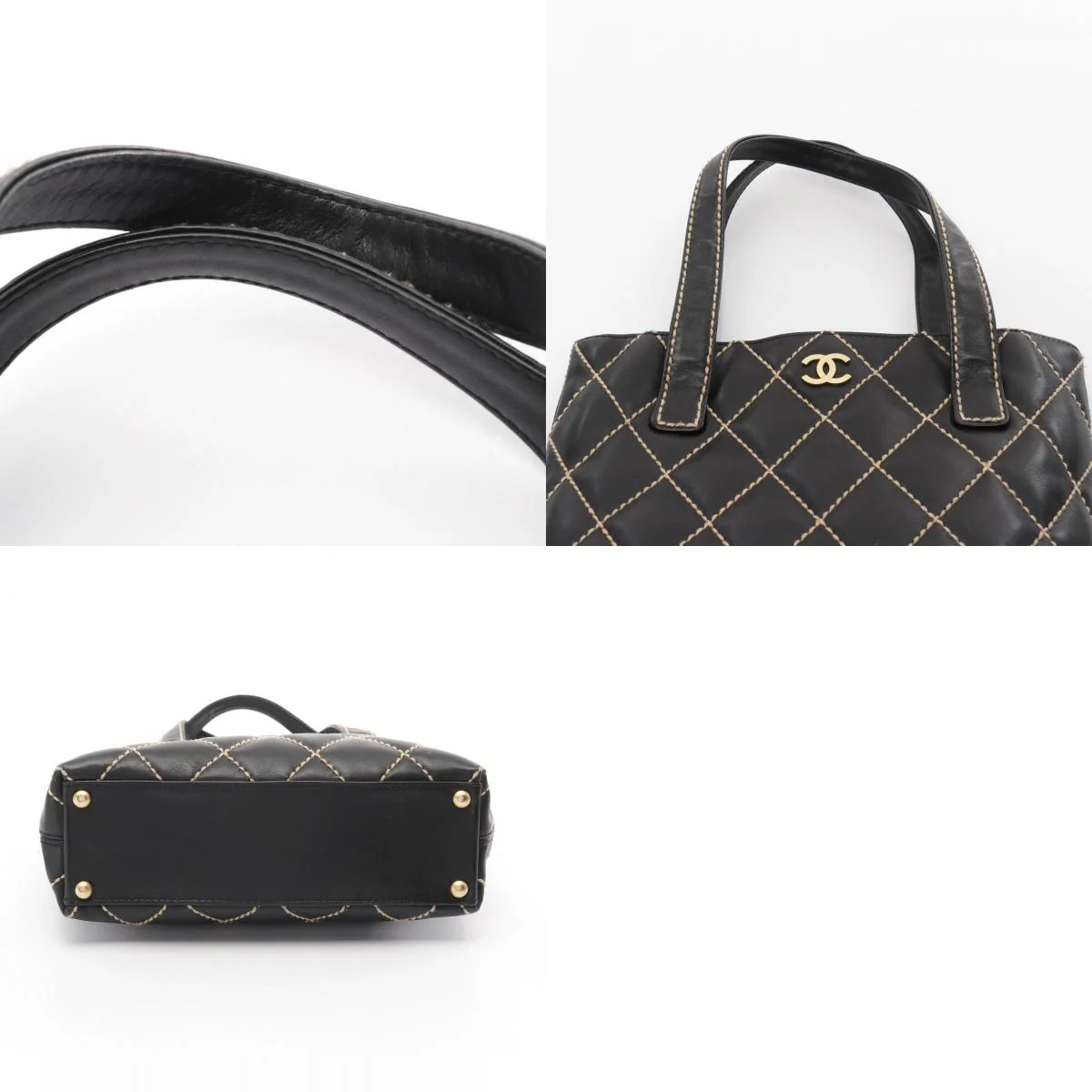 Chanel Leather Wild Stitch Tote Bag A18126