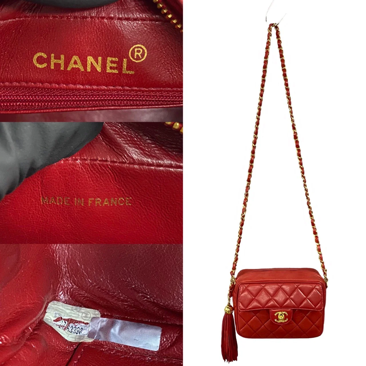Chanel Lambskin Matelasse Tassel Chain Shoulder Bag