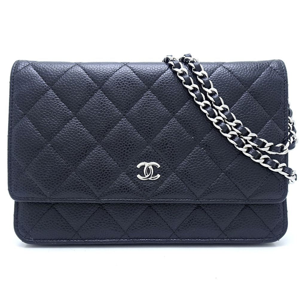 Chanel Caviar Chain Wallet Shoulder Bag AP0250
