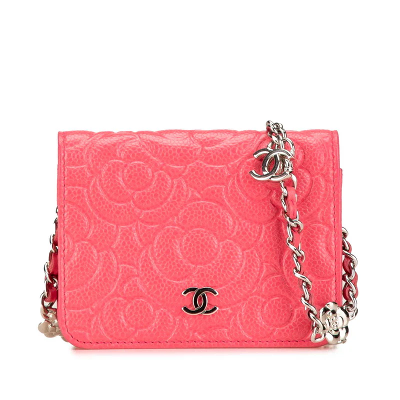 Chanel Camellia Chain Wallet Pink