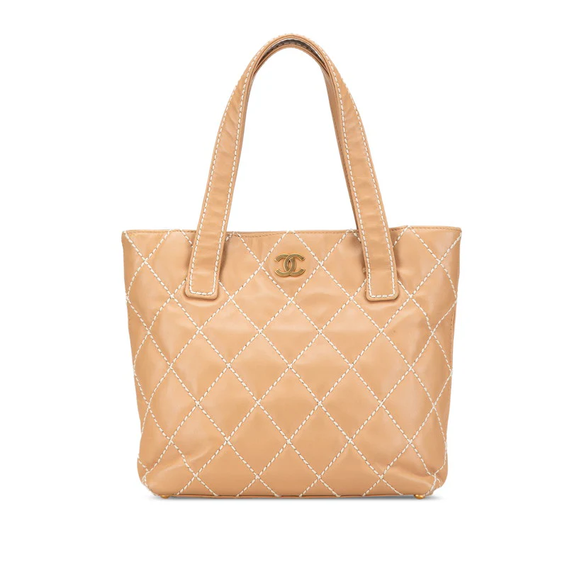Chanel Lambskin Wild Stitch Coco Mark Tote