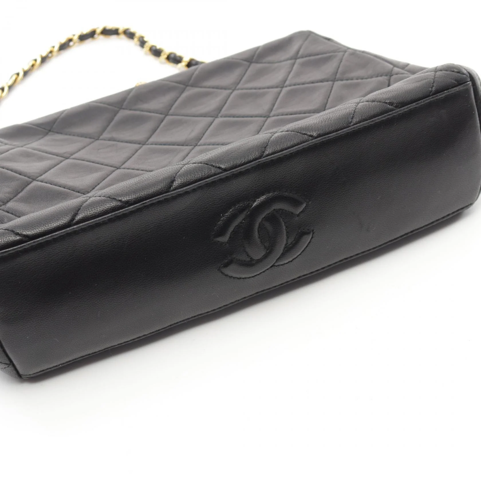Chanel Lambskin Matelasse Handbag Black
