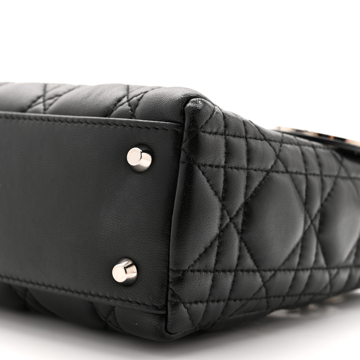Lambskin Cannage Mini Lady  Black��6.5 x 6 x 3 in��