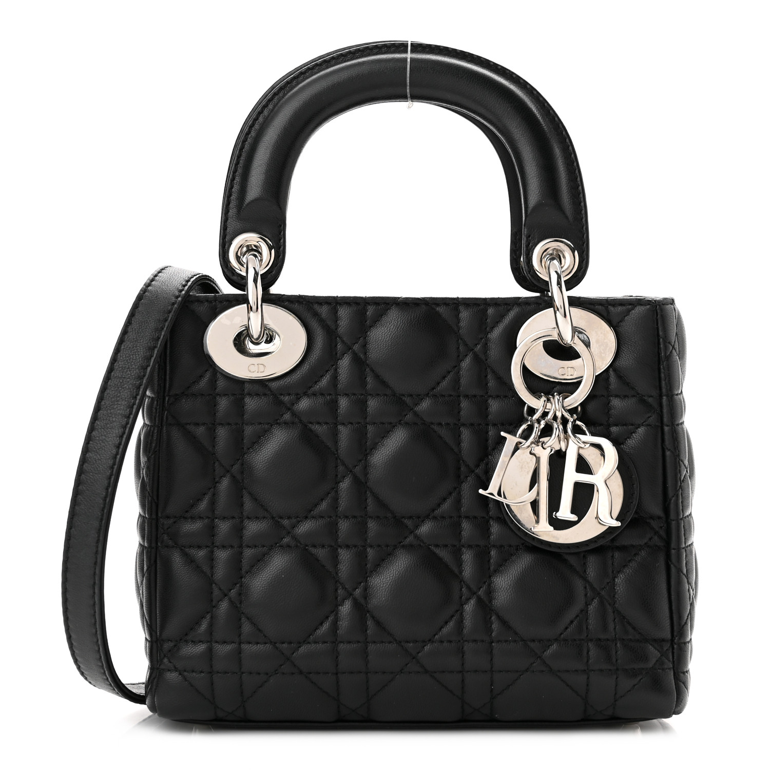Lambskin Cannage Mini Lady  Black��6.5 x 6 x 3 in��