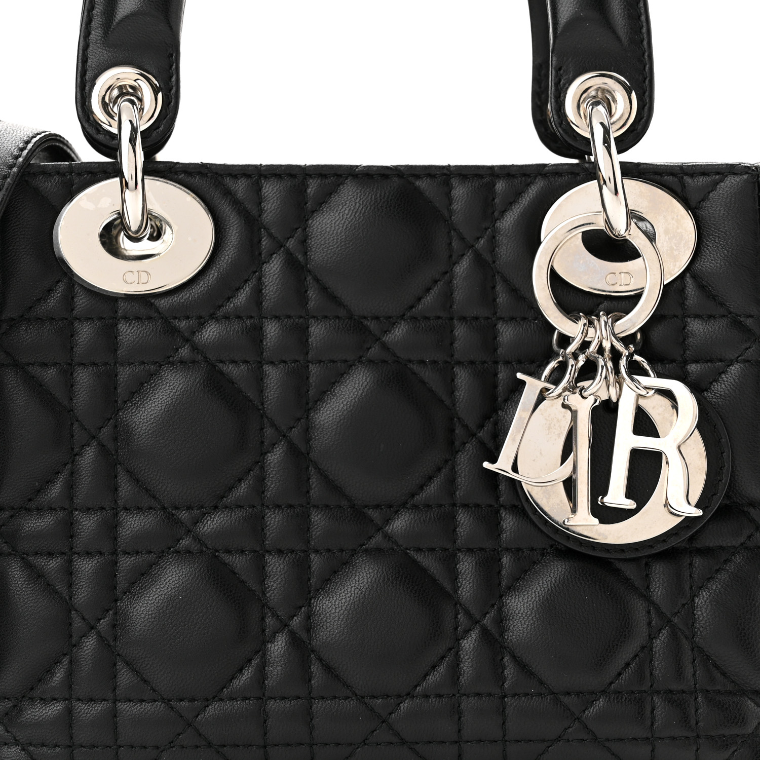 Lambskin Cannage Mini Lady  Black��6.5 x 6 x 3 in��