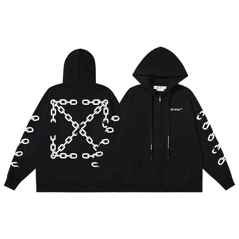 99_151 Off White Hoodie With Ziper