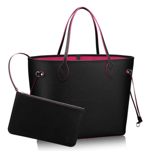 L Neverfull MM Bag In Noir Epi Leather M54185