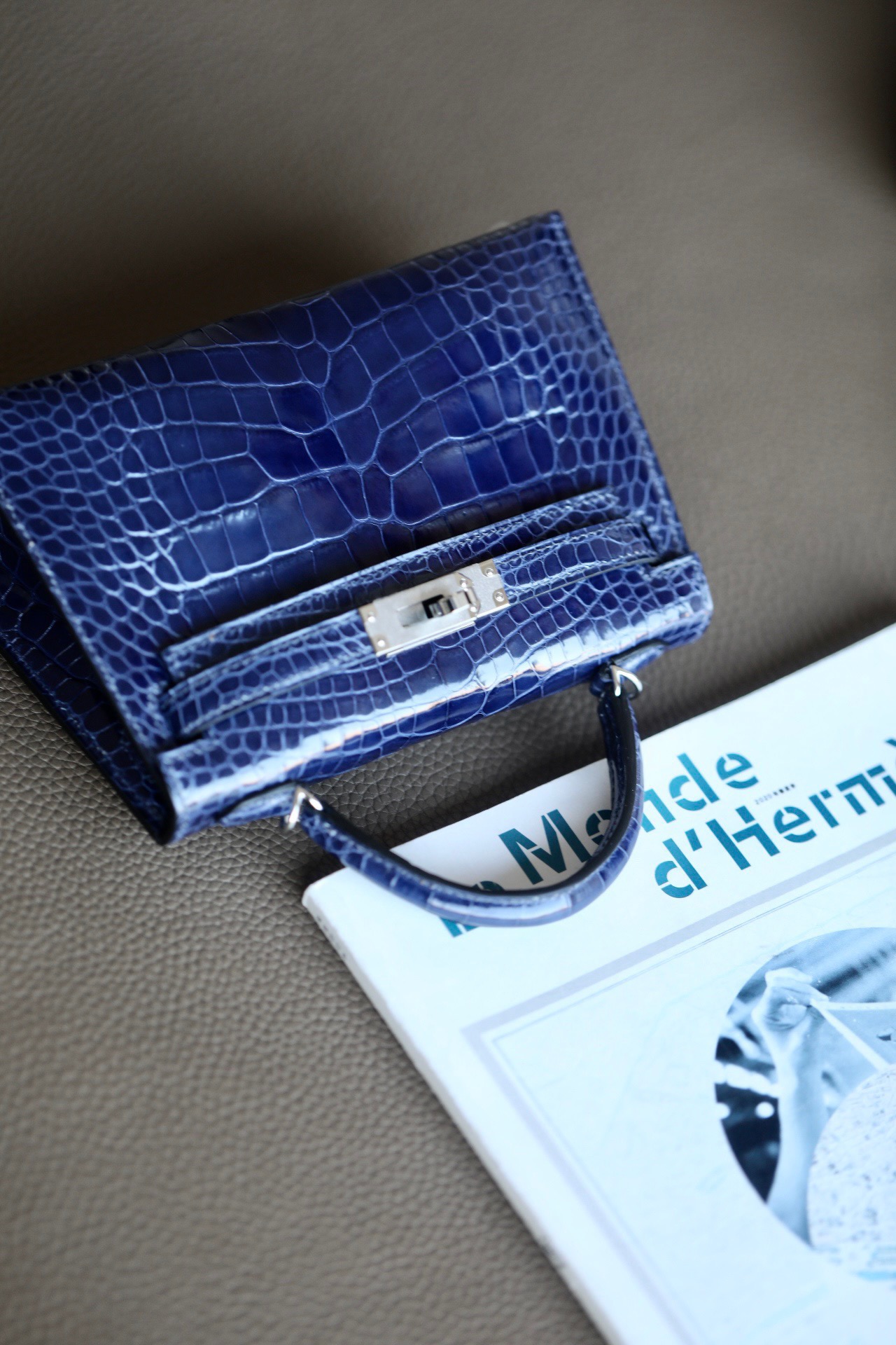 Hermes Kelly1 Mini 19 American alligator skin crocodile skin