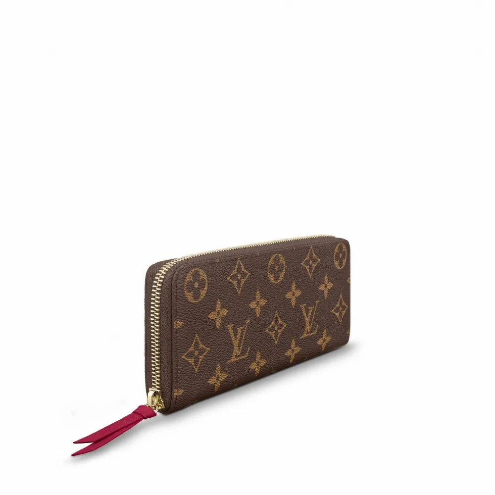 L Monogram Canvas Clemence Wallet M60742 Fuchsia