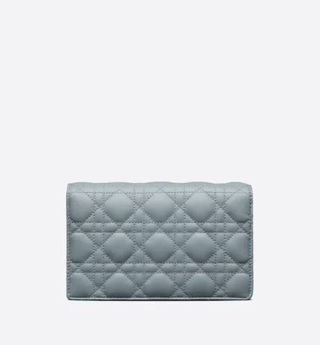 LADY DIOR CHAIN POUCH Cloud Blue Cannage Lambskin