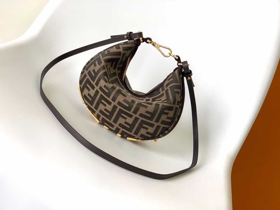 Fendigraphy Mini Brown FF jacquard fabric mini bag