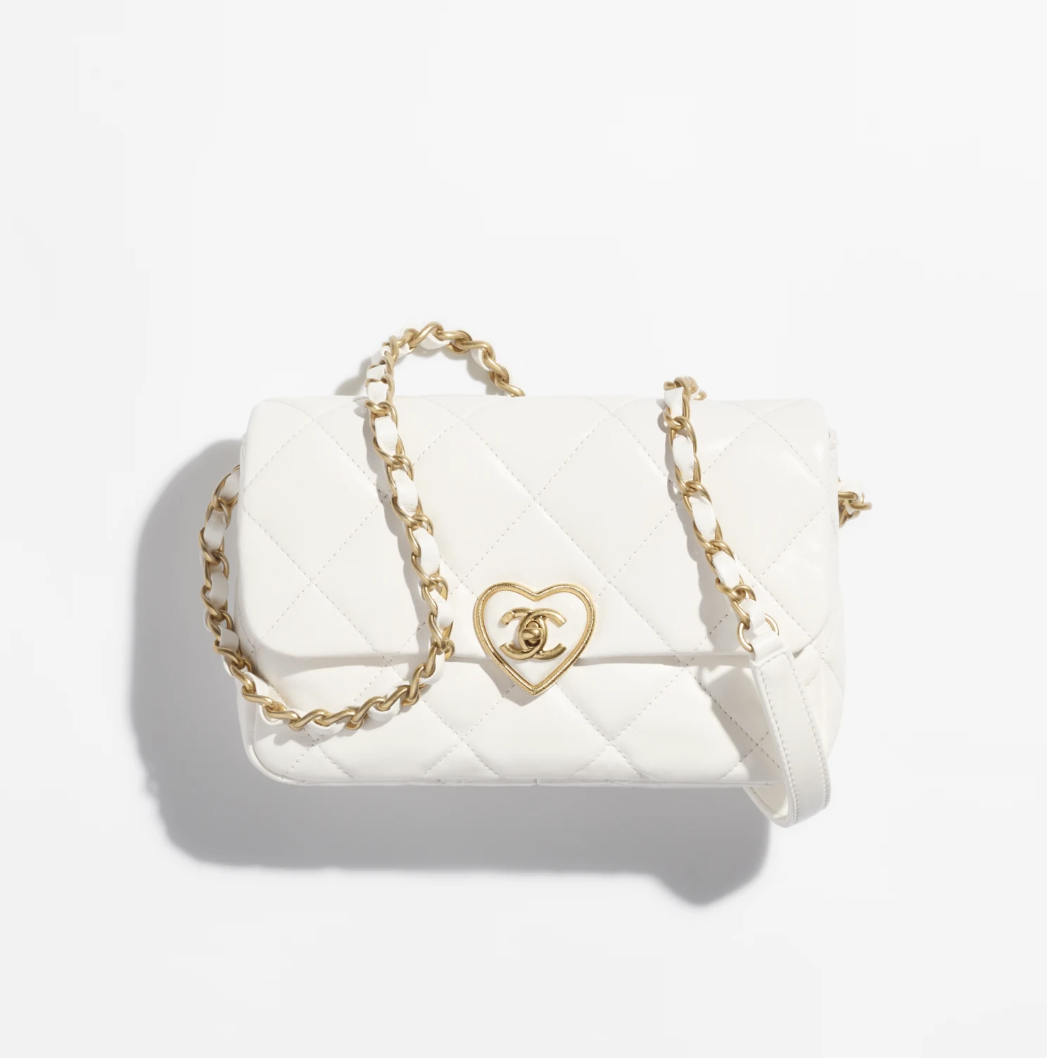 Lambskin-SMALL FLAP BAG-White