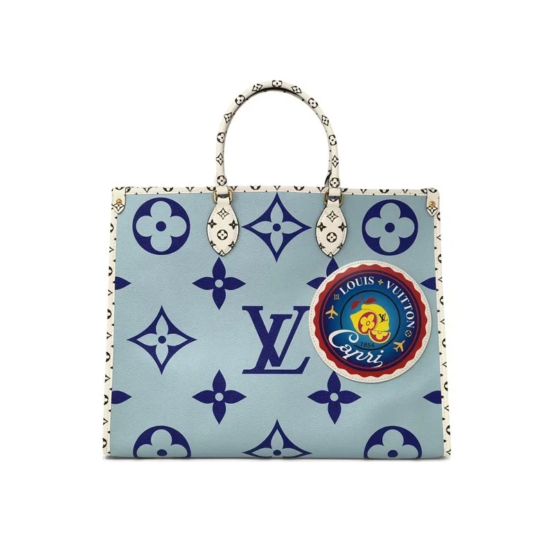 L-bag Monogram Giant Onthego Capri Blue Coated Canvas To