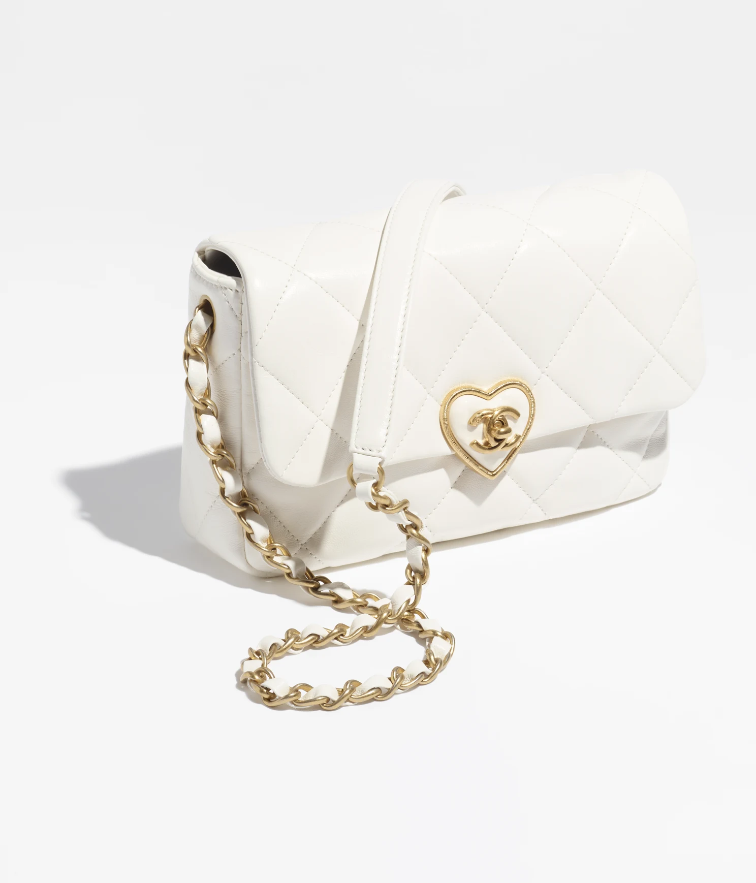 Lambskin-SMALL FLAP BAG-White