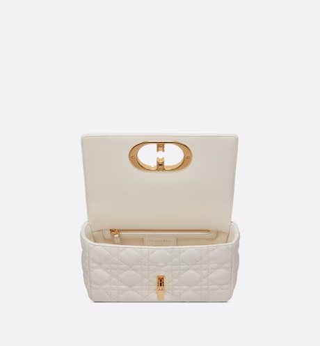SMALL DIOR CARO BAGIvory Supple Cannage Calfskin