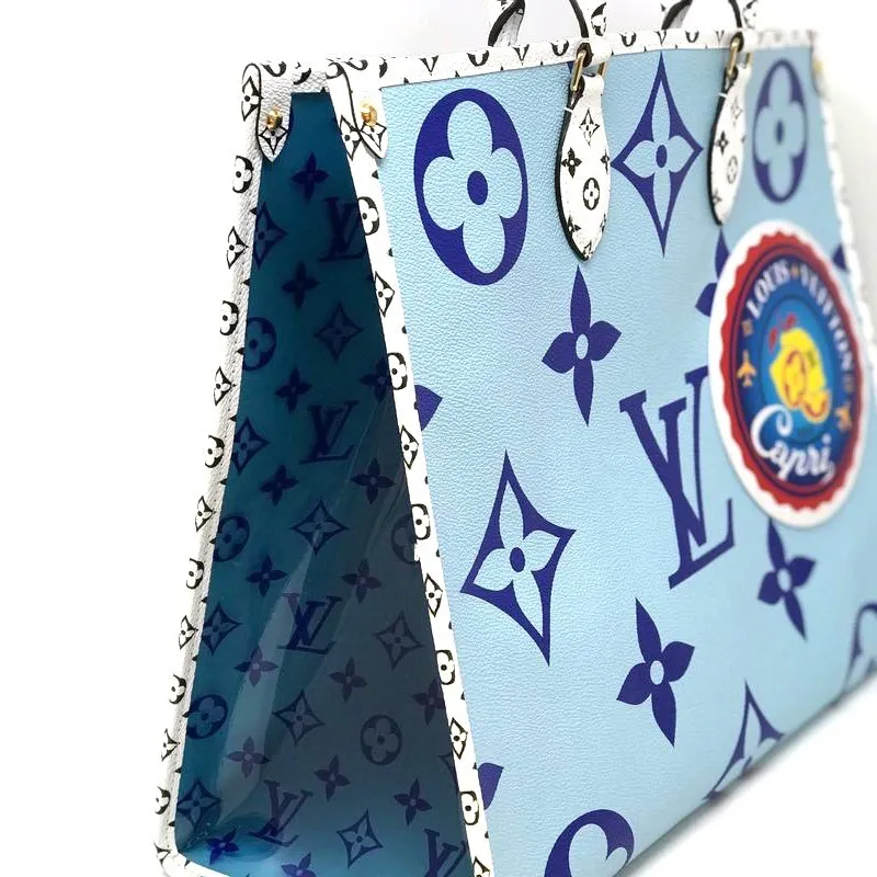 L-bag Monogram Giant Onthego Capri Blue Coated Canvas To