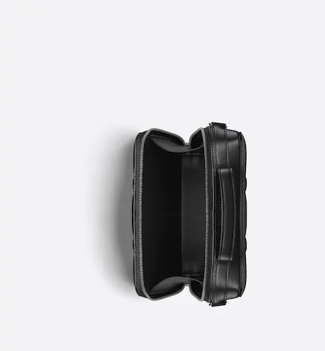 DIOR CARO BOX BAG Black Quilted Macrocannage Calfskin