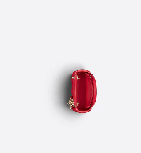 MICRO LADY DIOR BAG Scarlet Red Cannage Lambskin