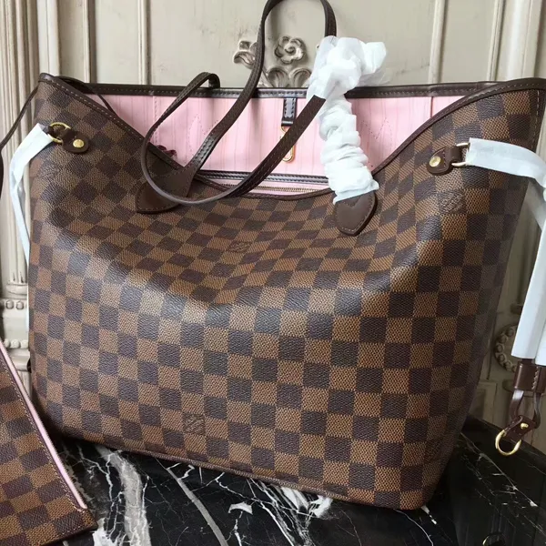 L N41603 Neverfull MM Shoulder Bag Damier Ebene Canvas