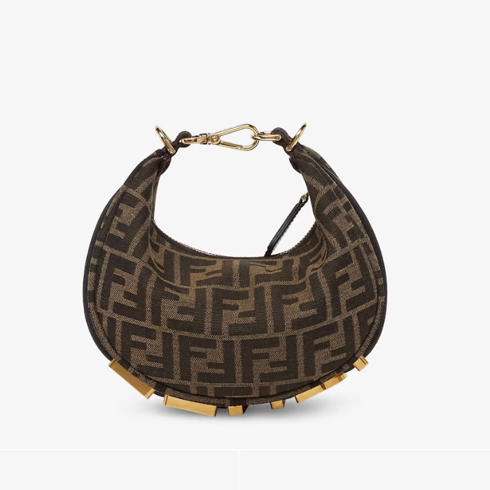 Fendigraphy Mini Brown FF jacquard fabric mini bag