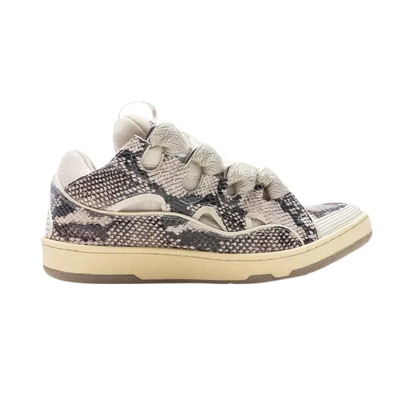 Lanvin Curb Sneaker Beige Python