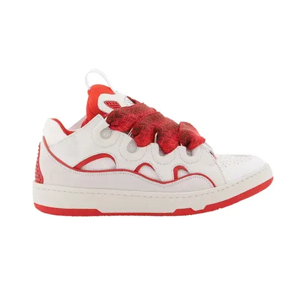 Lanvin Curb Sneakers White Red
