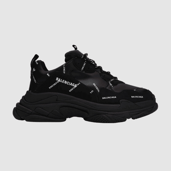 Triple S Sneaker ' Allover Logo ' Black '