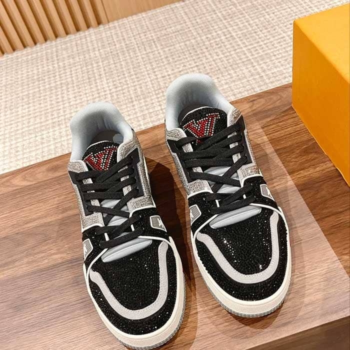 Mens All Over Crystals Trainer Sneaker