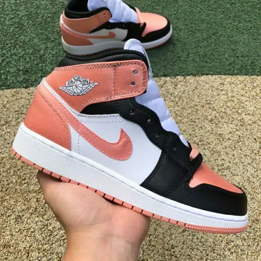 JORDAN 1 MID ' WHITE LIGHT MADDER ROOT ' (GS)