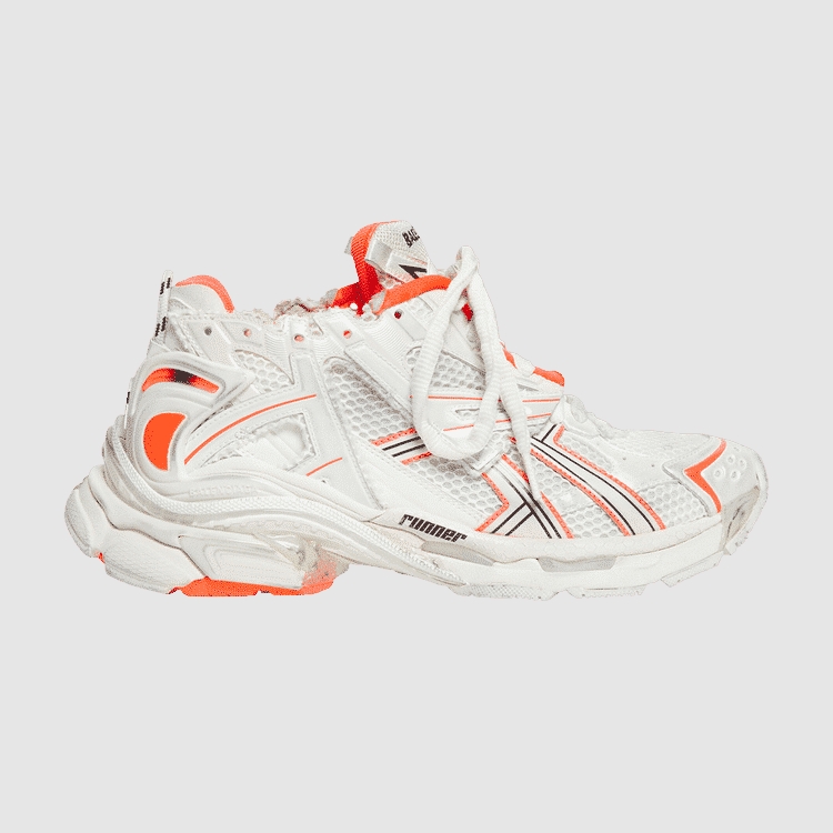 Runner Sneaker ' Eggshell Neon Orange '